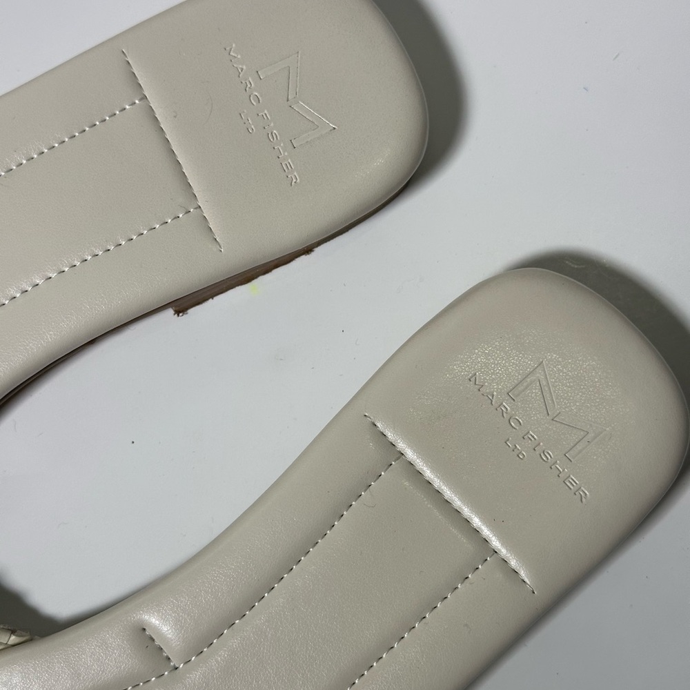 Marc Fisher LTD, Marlon Leather Woven Slide Sandals, Woman's Sz 8 - Picture 5 of 8